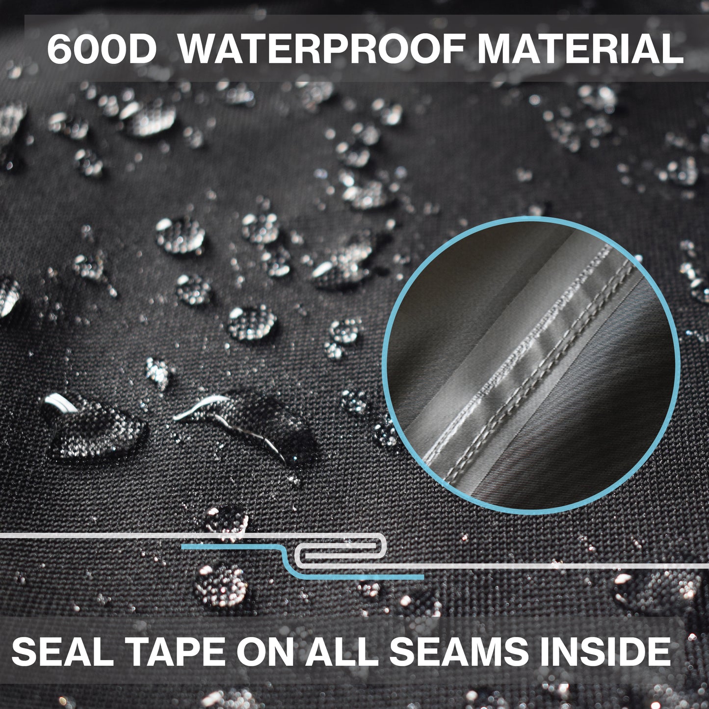 Air Conditioner Cover for Outside Units - Weatherproof, Waterproof AC Unit Condenser Cover - Black