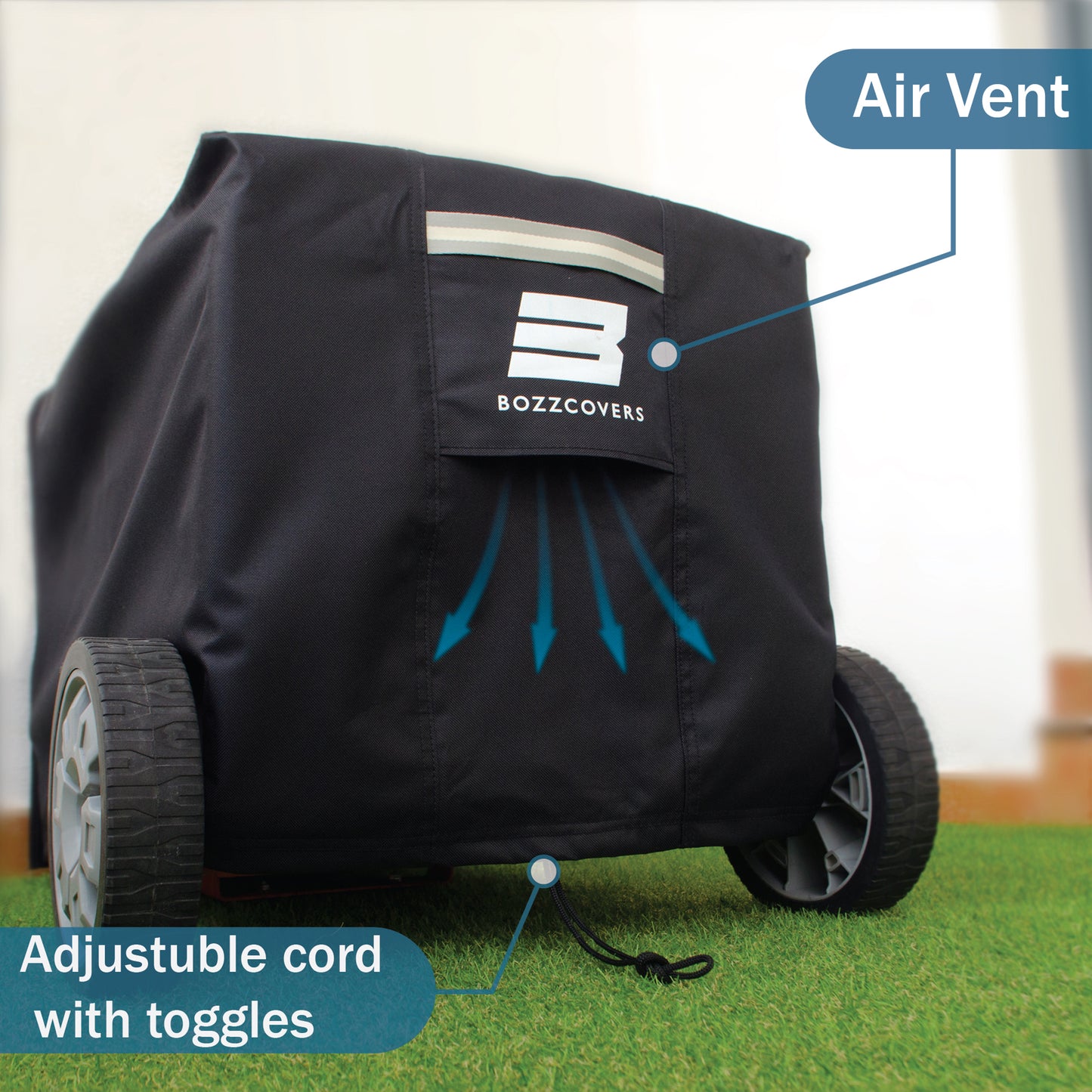 Waterproof Generator Cover 38L x 28D x 30H inch - 600D Heavy Duty, Weatherproof - Black
