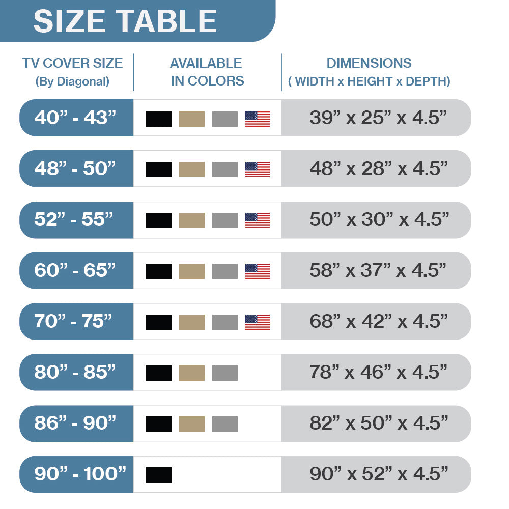 Outdoor TV Cover with Zipper - Weatherproof, Waterproof protection, Soft Interior - Beige