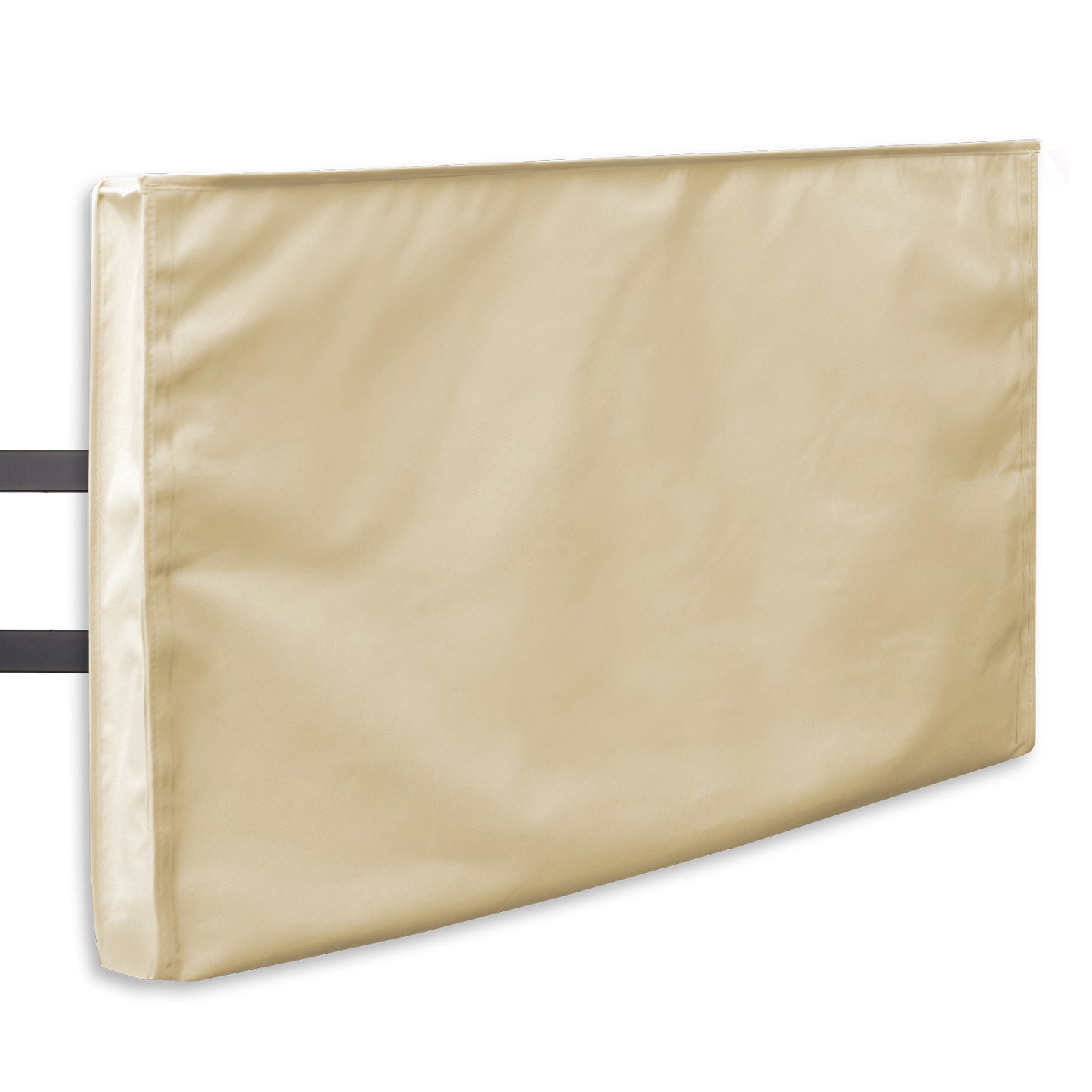 Outdoor TV Cover with Front Flap - Weatherproof, Waterproof Protection, Bottom Cover - Beige