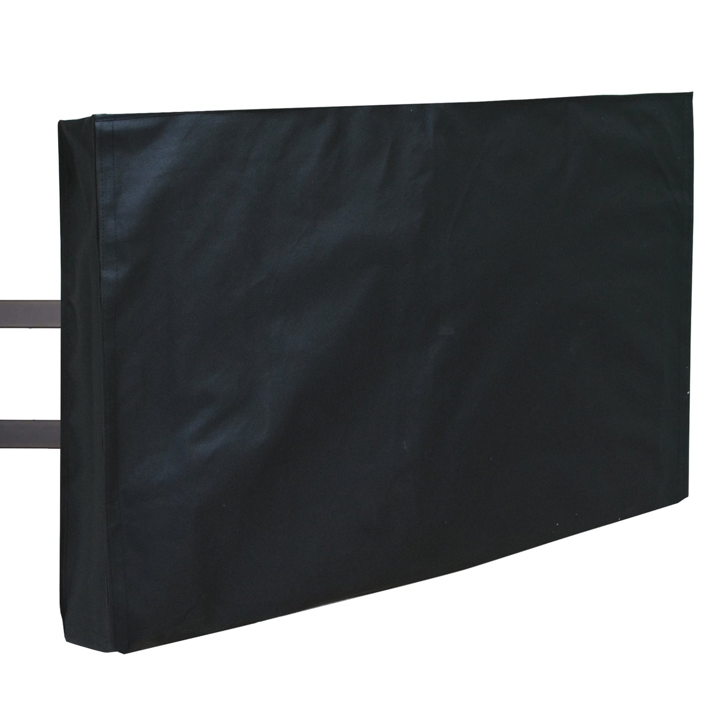 Outdoor TV Cover with Front Flap - Weatherproof, Waterproof Protection, Bottom Cover - Black