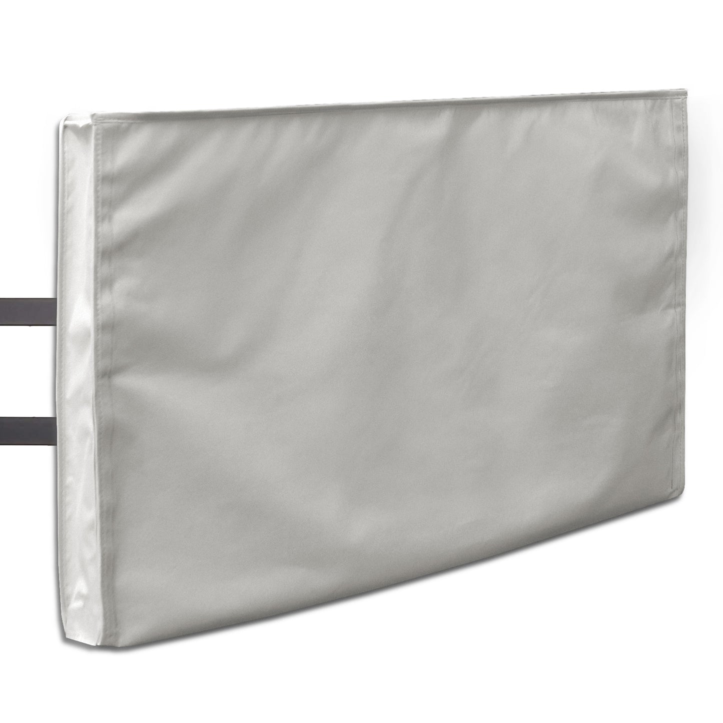 Outdoor TV Cover with Front Flap - Weatherproof, Waterproof Protection, Bottom Cover - Gray