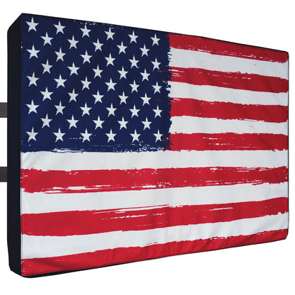 Outdoor TV Cover with Zipper - Weatherproof, Waterproof protection, Bottom Cover - US Flag