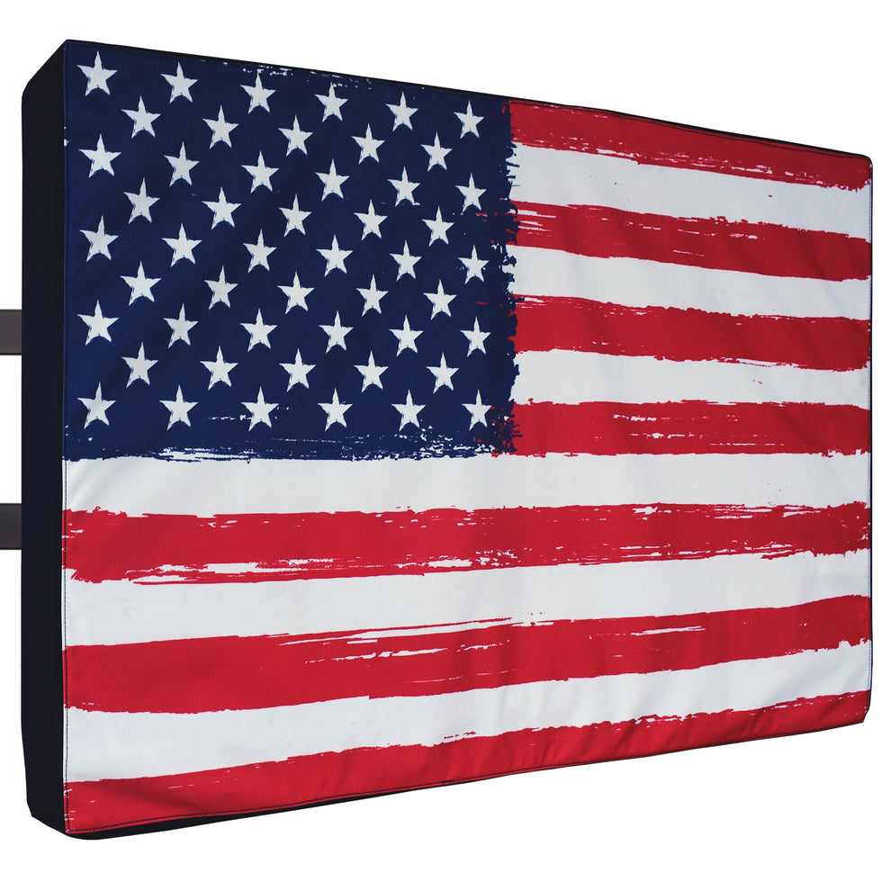 Outdoor TV Cover USA Flag - Weatherproof, Waterproof protection, Bottom ...