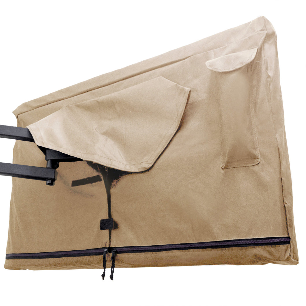 Outdoor TV Cover with Zipper - Weatherproof, Waterproof 360 degrees protection, Soft Non Scratch Interior - Beige