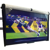 Outdoor TV Cover with Front Flap - Black - Waterproof Protection, Bottom Cover